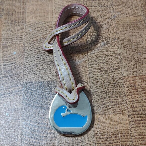 Dooney & Bourke blue duck key tag fob purse charm leather EUC - Picture 4 of 5